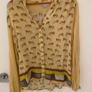 Tiger Anthropologie button down shirt size large